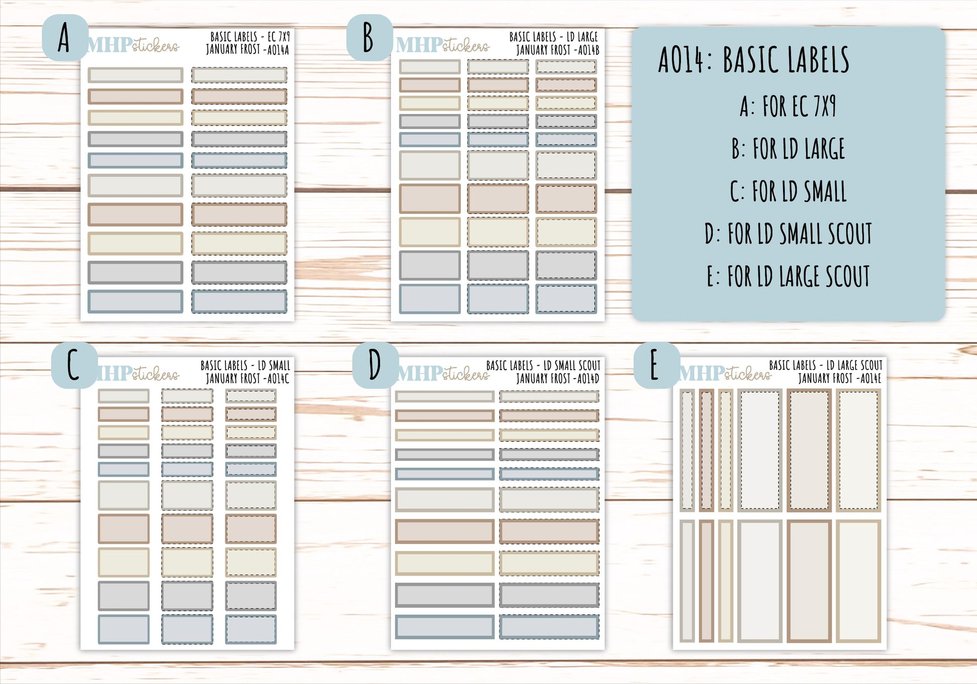 Basic Labels & Habit Trackers. ADD-Ons for Monthly Kits "January Frost" ||AOJF