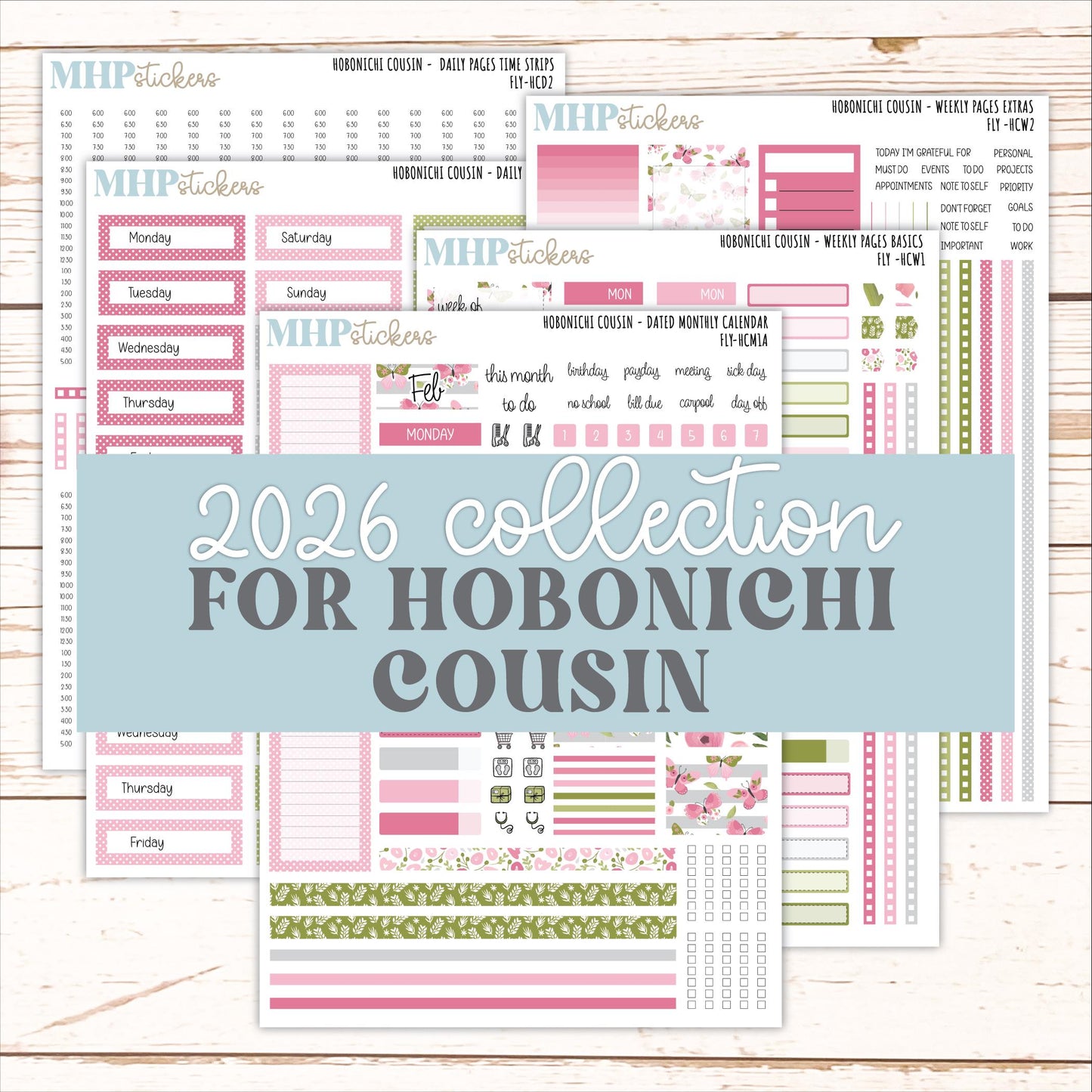 FEBRUARY 2026 Stickers for Hobonichi Cousin. A5 Planners "Fly" || HCFC