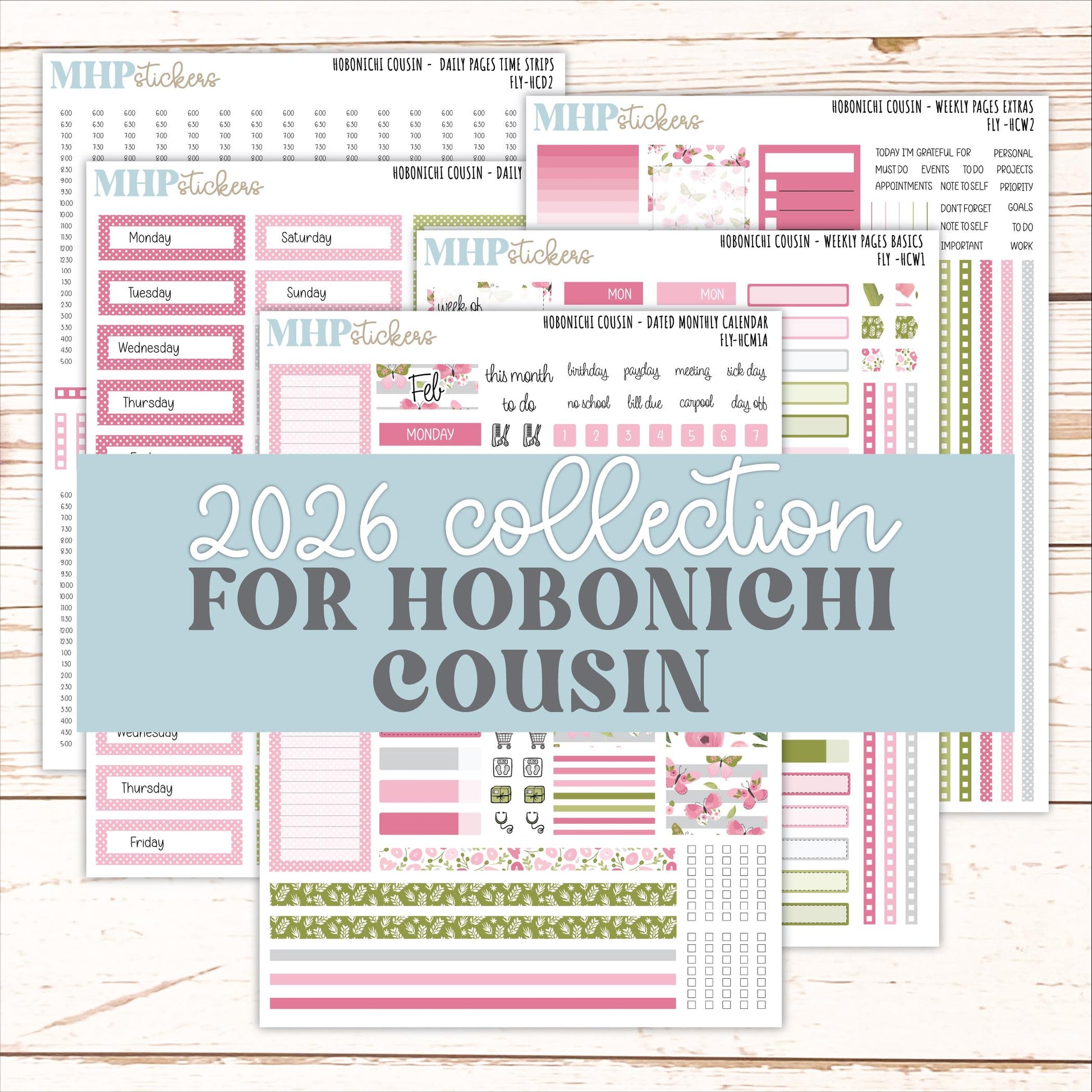 FEBRUARY 2026 Stickers for Hobonichi Cousin. A5 Planners "Fly" || HCFC