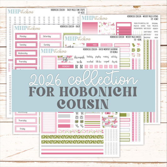 FEBRUARY 2026 Stickers for Hobonichi Cousin. A5 Planners "Fly" || HCFC