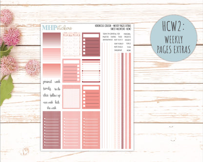 FEBRUARY 2026 Stickers for Hobonichi Cousin. A5 Planners "Sweet Valentine" || HC