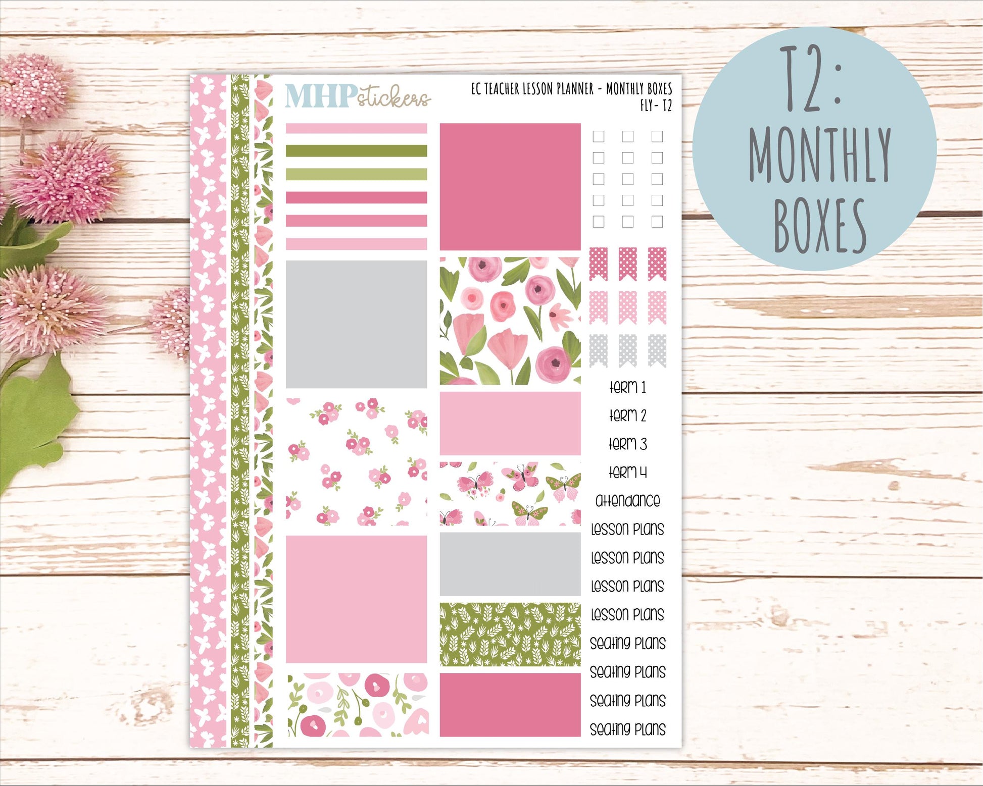 FEBRUARY Stickers for EC Teacher Lesson Planner. 2025 Collection "Fly" || ECT