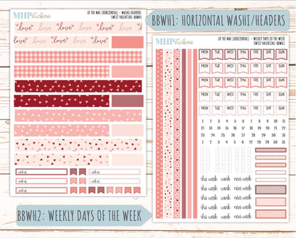 FEBRUARY 2026 Stickers for the Mae & Kristy Laurel Denise Planners (Book Bound Planner) "Sweet Valentine" || BB