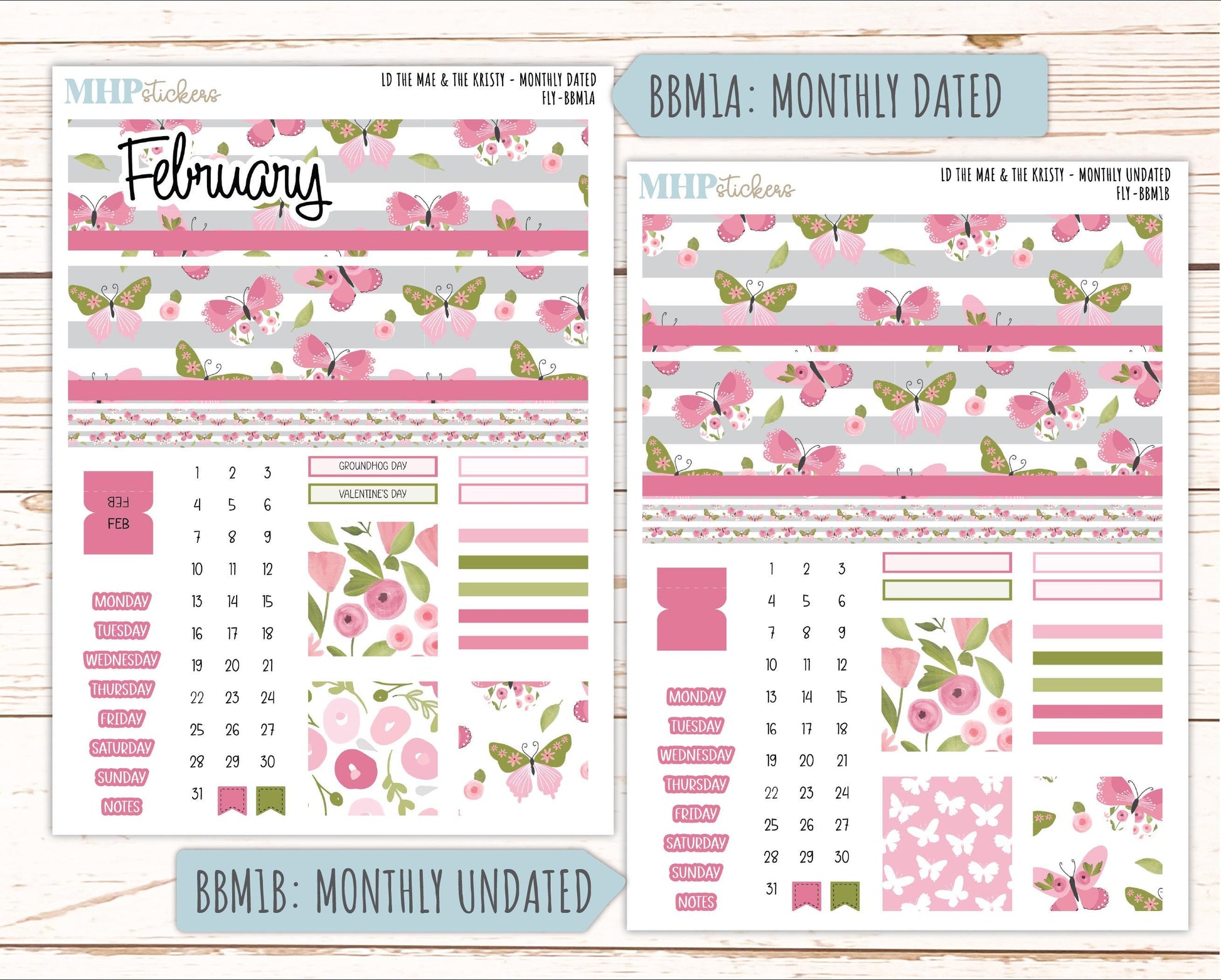 FEBRUARY 2026 Stickers for the Mae & Kristy Laurel Denise Planners (Book Bound Planner) "Fly" || BB