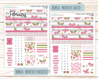 FEBRUARY 2026 Stickers for the Mae & Kristy Laurel Denise Planners (Book Bound Planner) "Fly" || BB