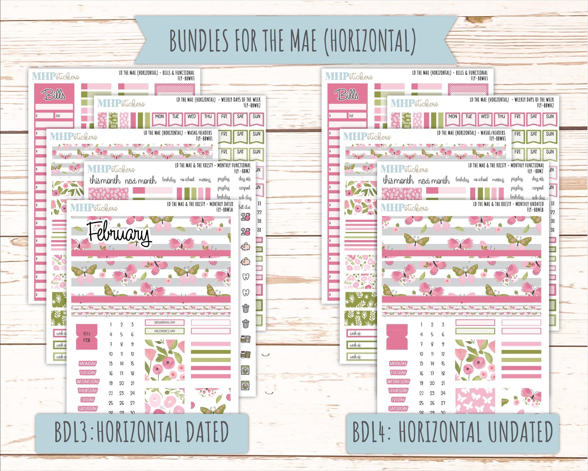 FEBRUARY 2026 Stickers for the Mae & Kristy Laurel Denise Planners (Book Bound Planner) "Fly" || BB