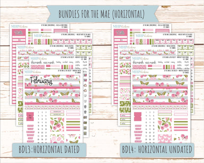 FEBRUARY 2026 Stickers for the Mae & Kristy Laurel Denise Planners (Book Bound Planner) "Fly" || BB