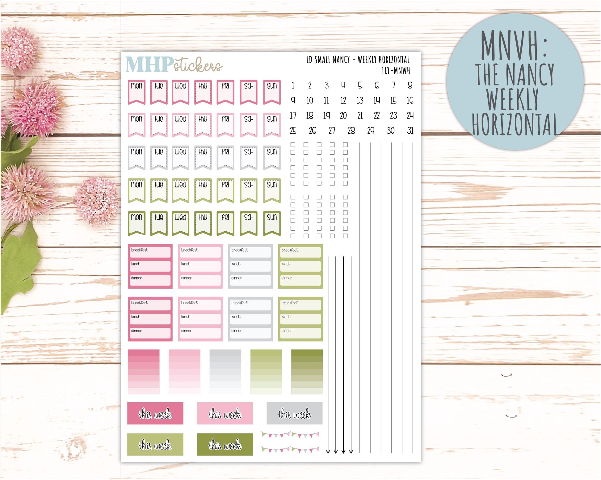 FEBRUARY 20265 Stickers for Small Nancy & Anne Laurel Denise Planners. (Formerly Mini Planner) "Fly" || MN