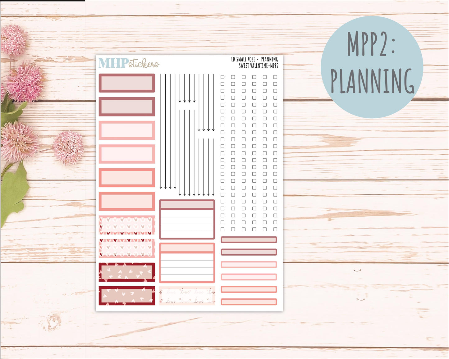 FEBRUARY 2026 Stickers for The Small Rose Laurel Denise Planner (Formerly Mini Project Planner) "Sweet Valentine" || MPP
