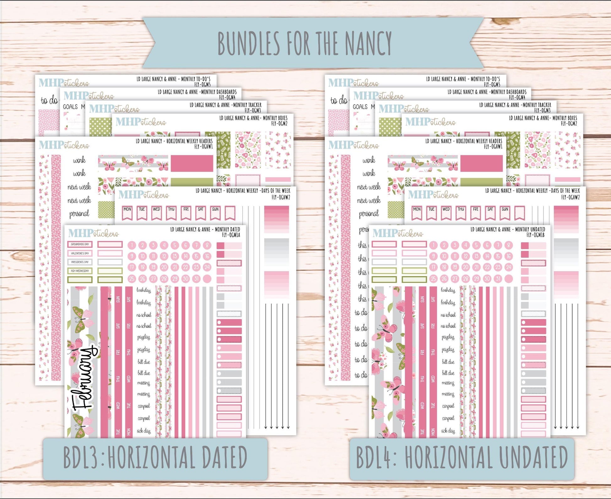 FEBRUARY 2026 Stickers for Large Nancy & Anne Planners (Formerly Original Size). For Laurel Denise Planners. "Fly" || OG