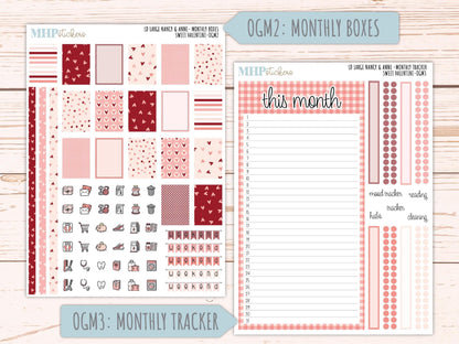 FEBRUARY 2026 Stickers for Large Nancy & Anne Planners (Formerly Original Size). For Laurel Denise Planners. "Sweet Valentine" || OG