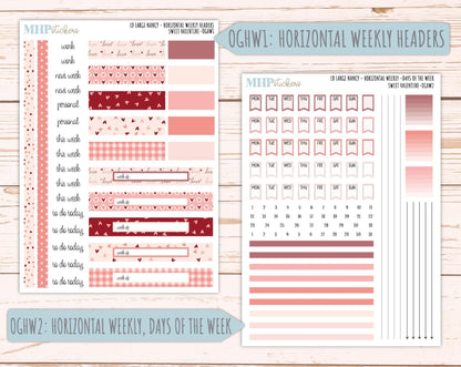 FEBRUARY 2026 Stickers for Large Nancy & Anne Planners (Formerly Original Size). For Laurel Denise Planners. "Sweet Valentine" || OG