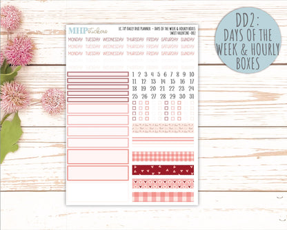 FEBRUARY Daily Duo Sticker Kit for 7x9 Erin Condren Planners. 2026 Collection "Sweet Valentine" || ECDD