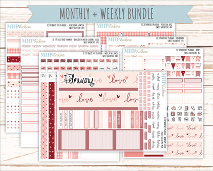 FEBRUARY Daily Duo Sticker Kit for 7x9 Erin Condren Planners. 2026 Collection "Sweet Valentine" || ECDD