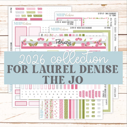 FEBRUARY 2026 Stickers for The Jo, Laurel Denise Planner (Formerly Pop-Up Planner) "Fly" || POP