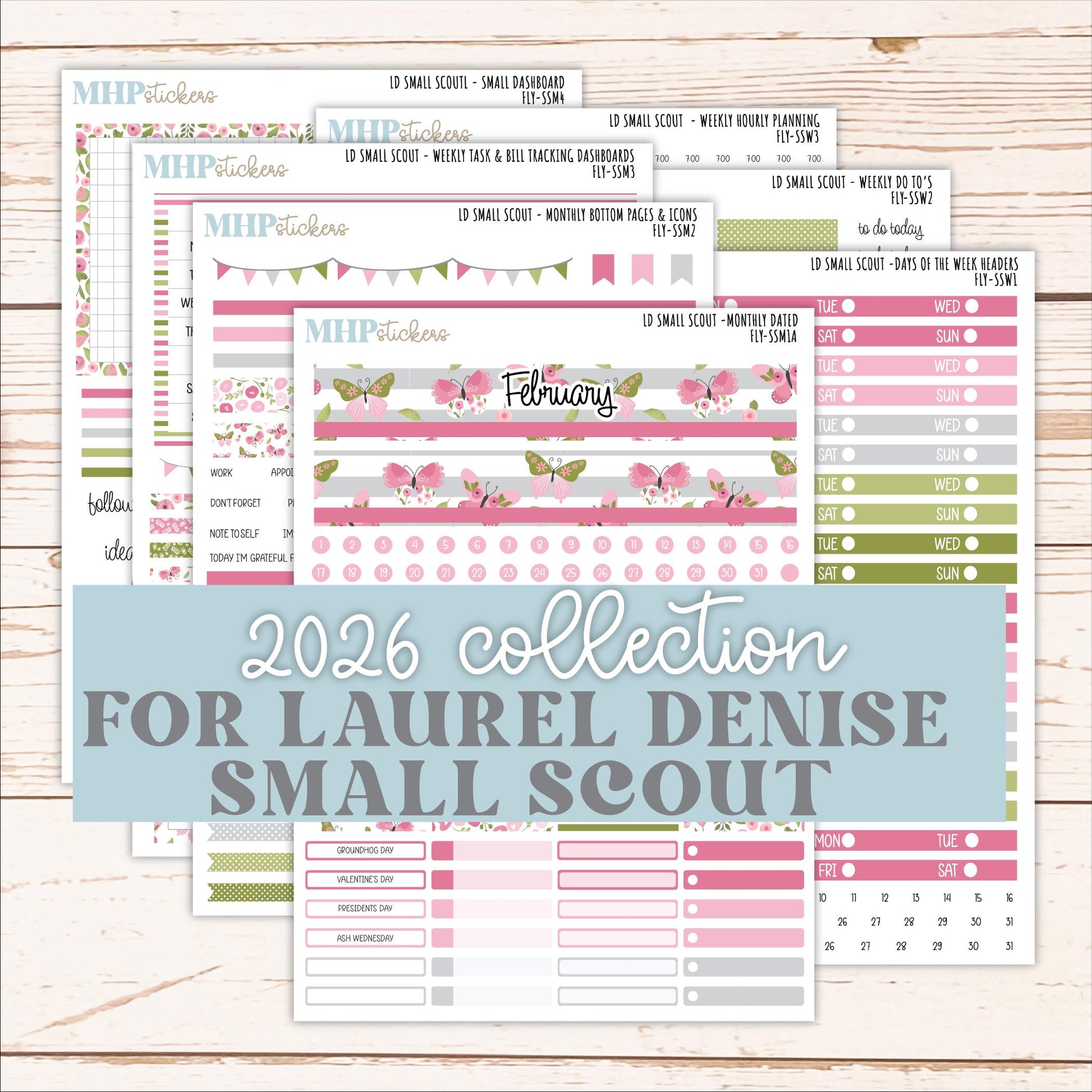 FEBRUARY 2026 Stickers for the Small Scout Planner. For Laurel Denise Planners. "Fly" ||SS
