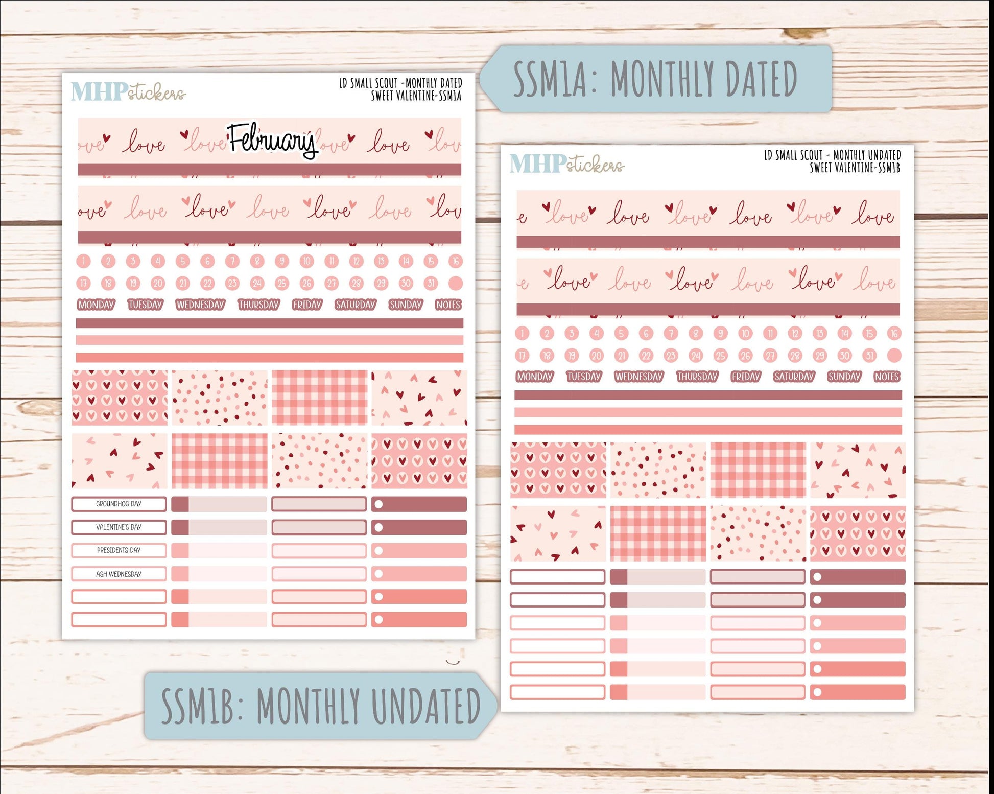FEBRUARY 2026 Stickers for the Small Scout Planner. For Laurel Denise Planners. "Sweet Valentine" ||SS
