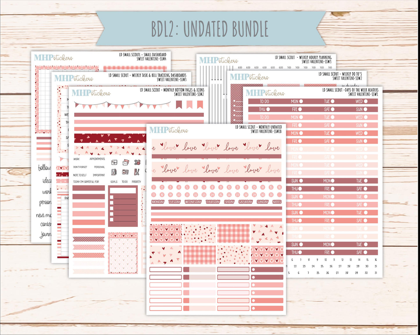 FEBRUARY 2026 Stickers for the Small Scout Planner. For Laurel Denise Planners. "Sweet Valentine" ||SS