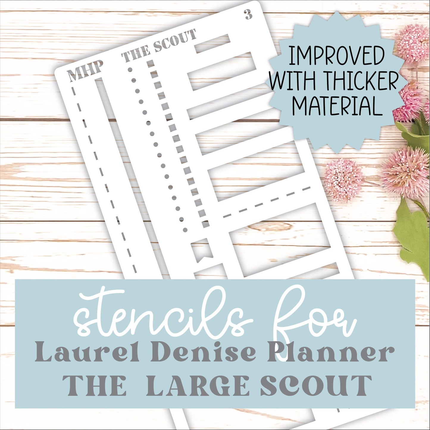 STENCIL #3 for Laurel Denise Planner The Large Scout (Formerly Portrait Planner) || STL