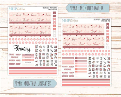 FEBRUARY 2026 Stickers for the Large Rose Planner (Formerly Project Planner). Laurel Denise. "ISweet Valentine" || PP