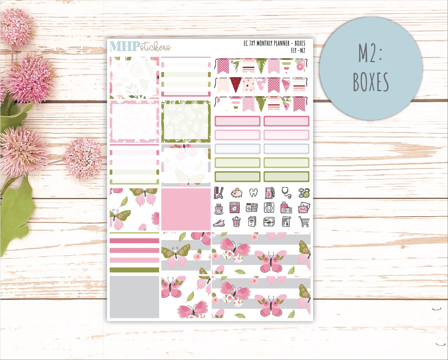 FEBRUARY Monthly Kit for 7x9 Erin Condren Planners. 2026 Collection "Fly" || ECM