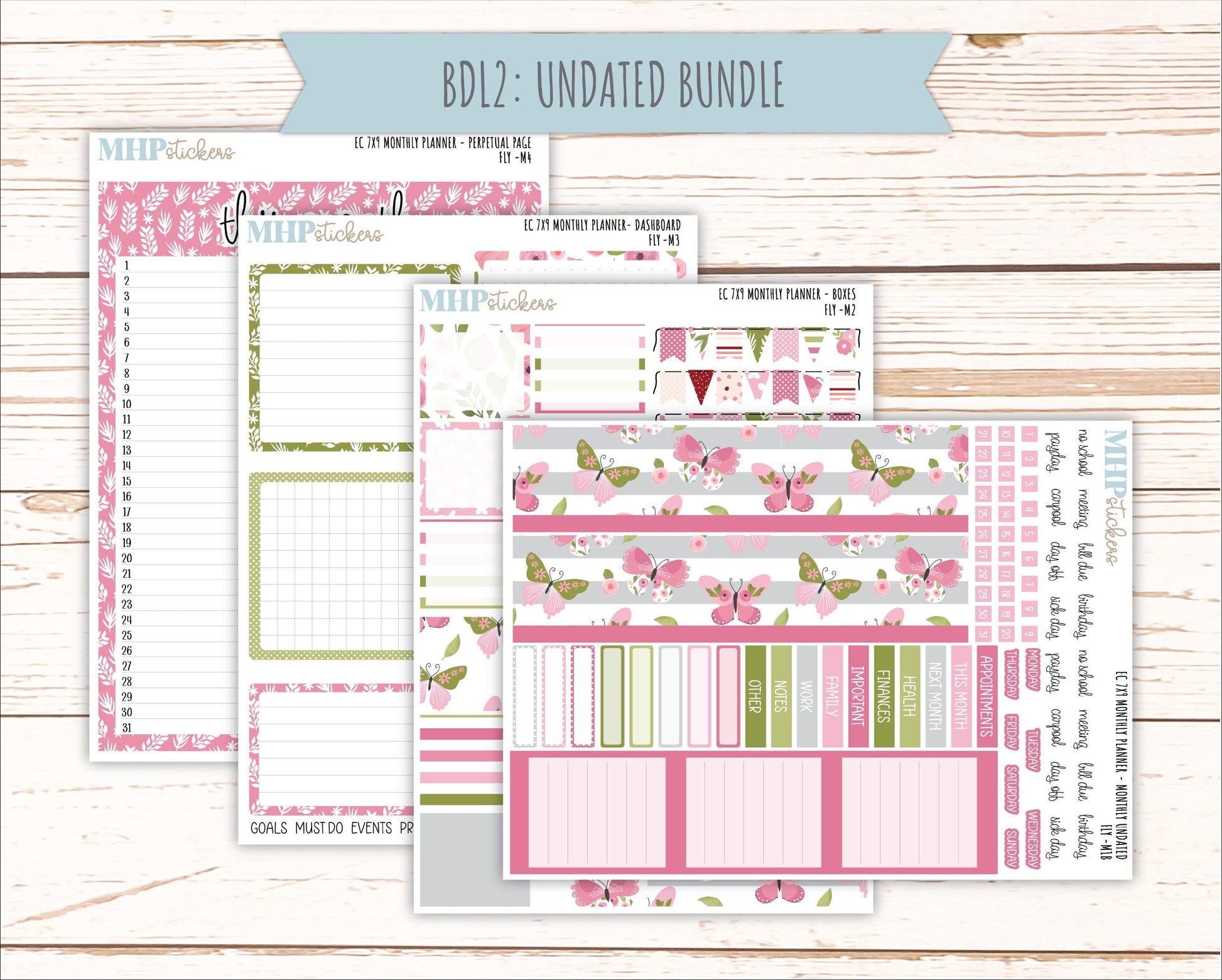 FEBRUARY Monthly Kit for 7x9 Erin Condren Planners. 2026 Collection "Fly" || ECM
