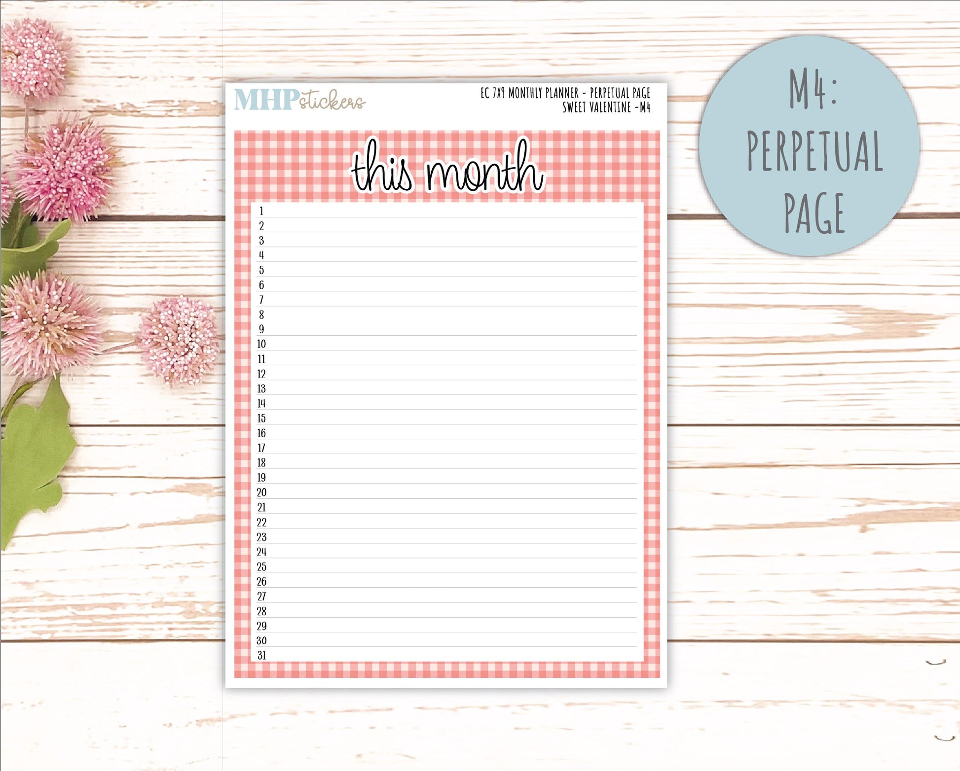 FEBRUARY Monthly Kit for 7x9 Erin Condren Planners. 2026 Collection "Sweet Valentine" || ECM