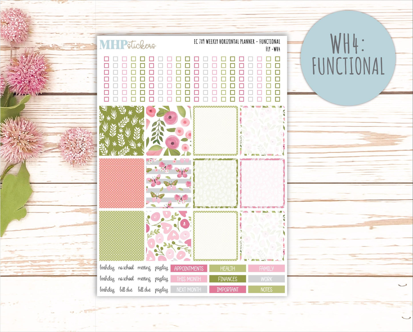FEBRUARY Weekly Horizontal Planning Kit for 7x9 Erin Condren Planners. 2026 Collection "Fly" || ECWH