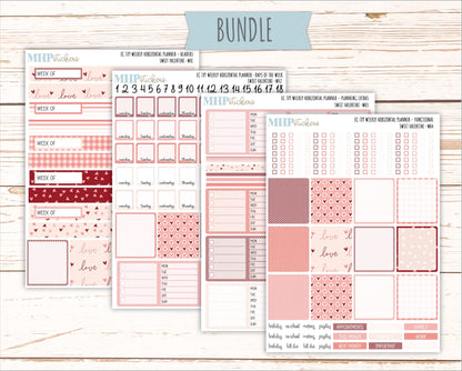 FEBRUARY Weekly Horizontal Planning Kit for 7x9 Erin Condren Planners. 2026 Collection "Sweet Valentine" || ECWH