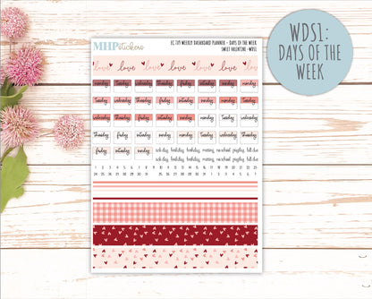FENRUARY Weekly Dashboard Kit for 7x9 Erin Condren Planners. 2026 Collection "Sweet Valentine" || ECWDS