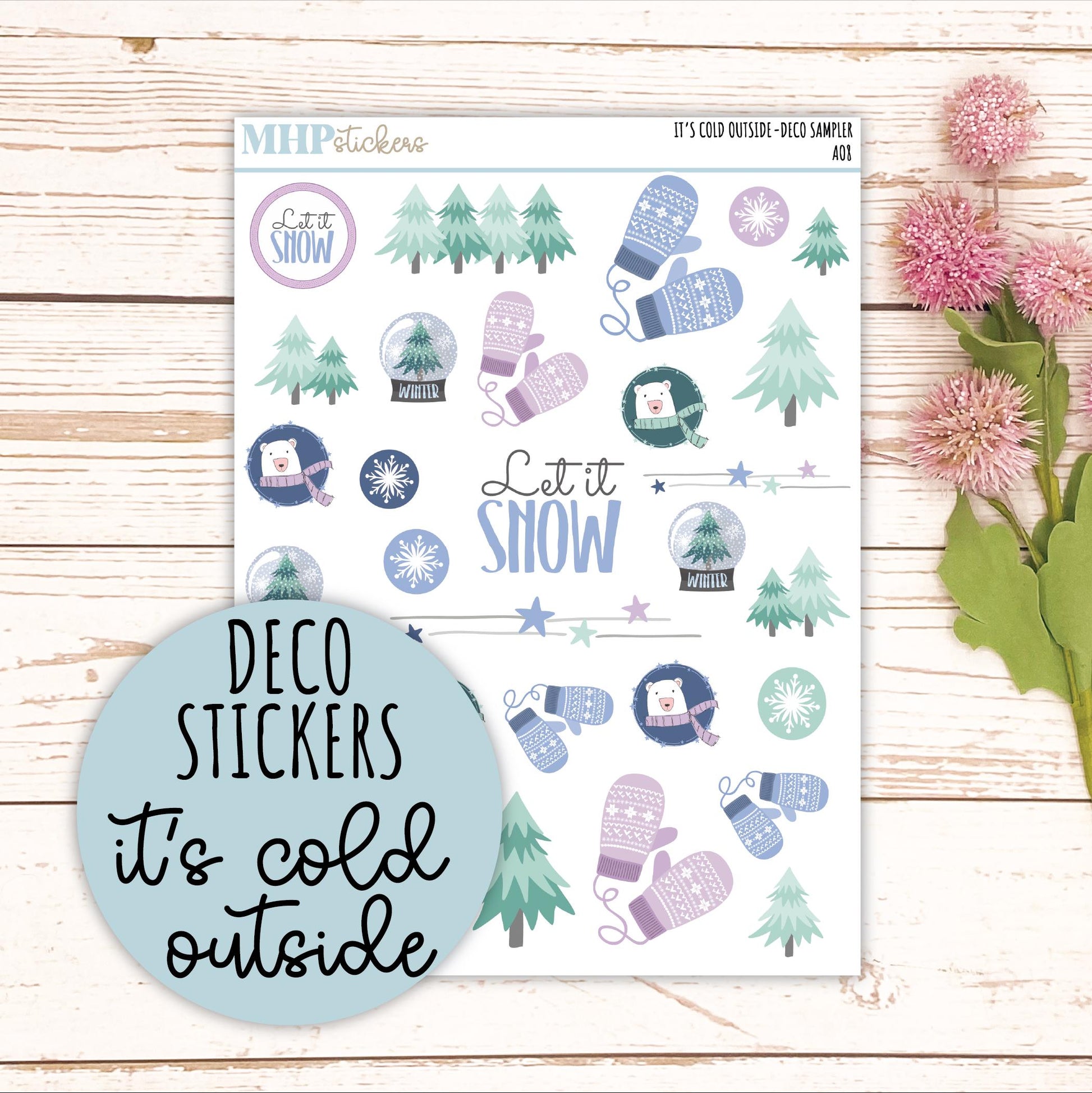 Decorative Planner Stickers "It's Cold Outside" || AO8-IC