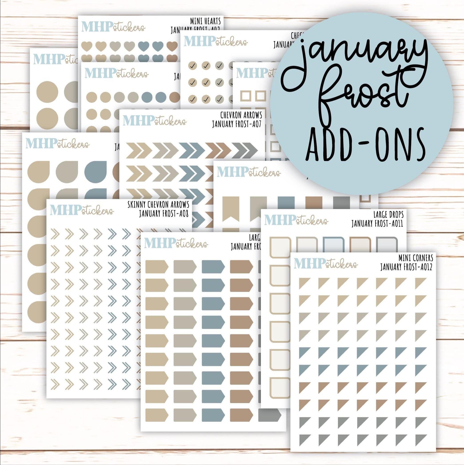 ADD-On's for Monthly Kits "January Frost" || AO-JF