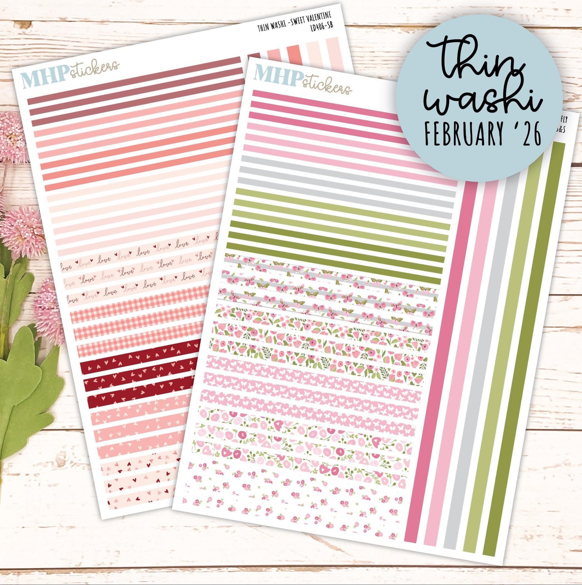 Thin Washi for Laurel Denise Planners. Planner Stickers FEBRUARY '26 || LD406