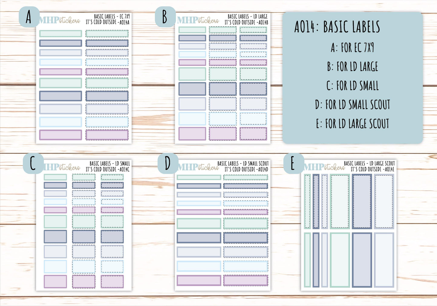 Basic Labels & Habit Trackers. ADD-Ons for Monthly Kits "It's cold Outside" || AOICO