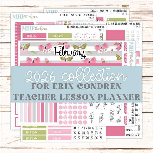 FEBRUARY Stickers for EC Teacher Lesson Planner. 2025 Collection "Fly" || ECT