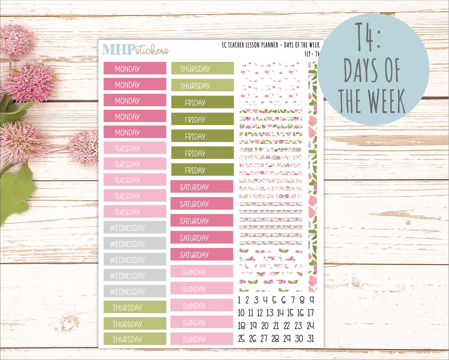 FEBRUARY Stickers for EC Teacher Lesson Planner. 2025 Collection "Fly" || ECT