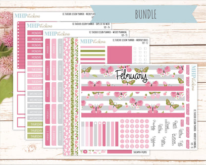 FEBRUARY Stickers for EC Teacher Lesson Planner. 2025 Collection "Fly" || ECT