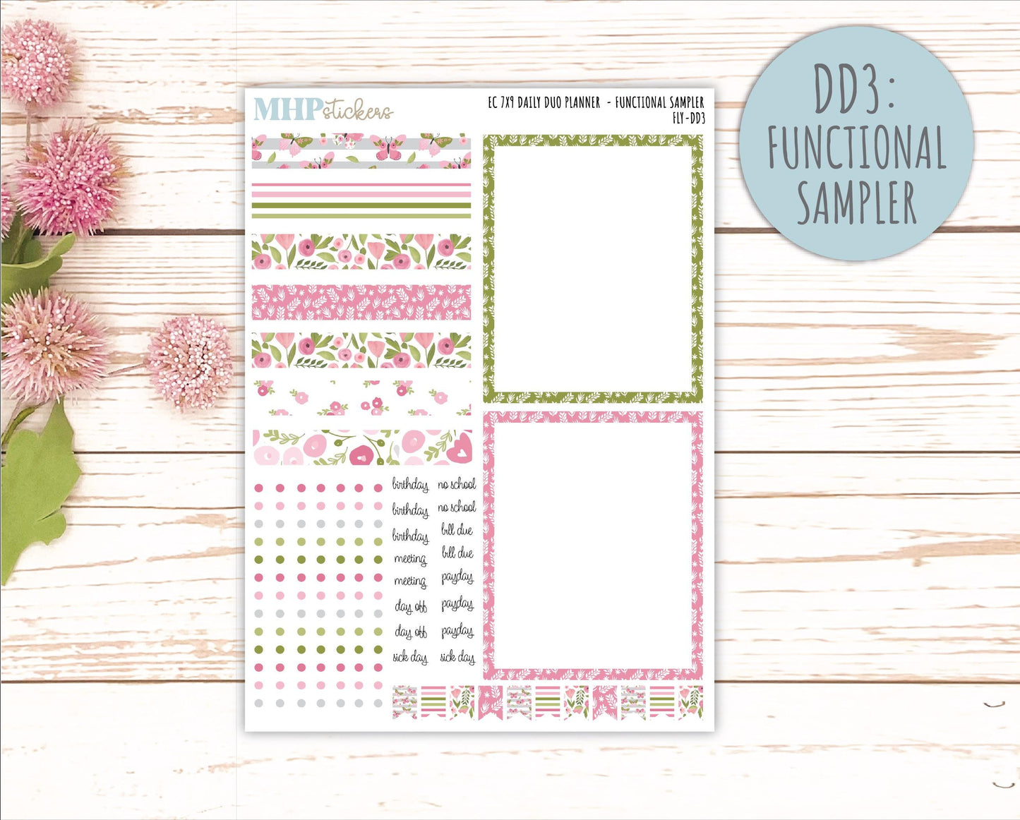 FEBRUARY Daily Duo Sticker Kit for 7x9 Erin Condren Planners. 2026 Collection "Fly" || ECDD