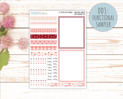 FEBRUARY Daily Duo Sticker Kit for 7x9 Erin Condren Planners. 2026 Collection "Sweet Valentine" || ECDD