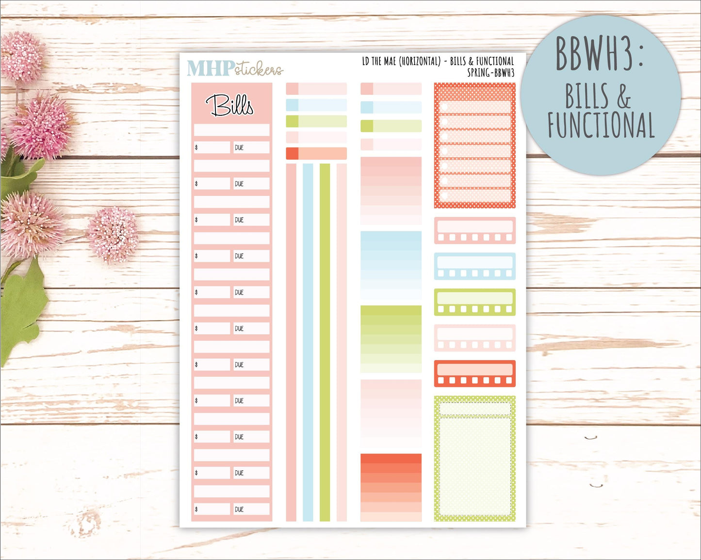 MARCH 2026 Stickers for the Mae & Kristy Laurel Denise Planners (Book Bound Planner) "Spring" || BB