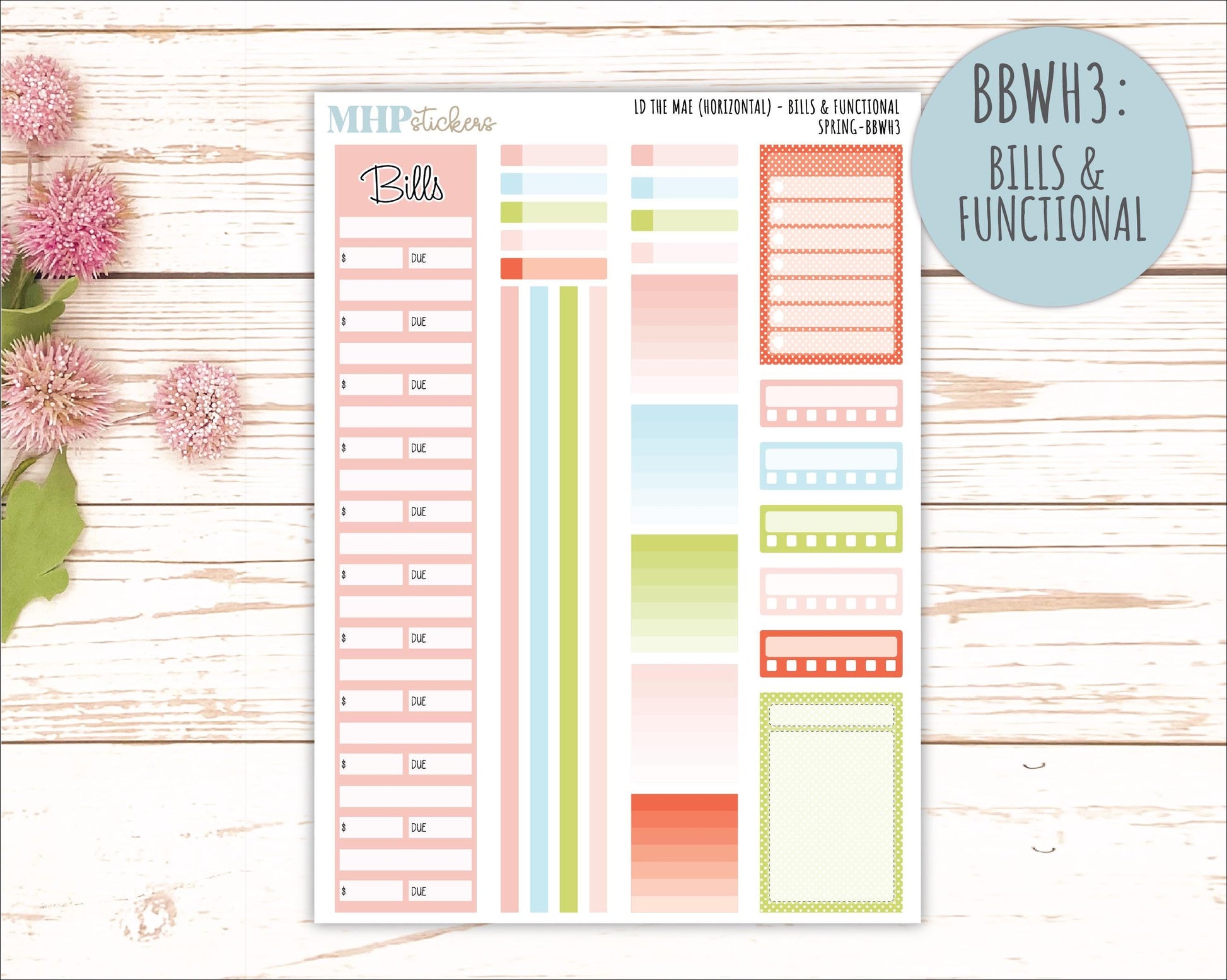 MARCH 2026 Stickers for the Mae & Kristy Laurel Denise Planners (Book Bound Planner) "Spring" || BB