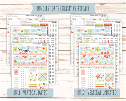 MARCH 2026 Stickers for the Mae & Kristy Laurel Denise Planners (Book Bound Planner) "Spring" || BB