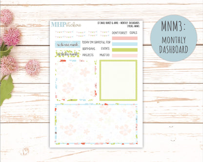 MARCH 2026 Stickers for Small Nancy & Anne Laurel Denise Planners. (Formerly Mini Planner) "Spring" || MN