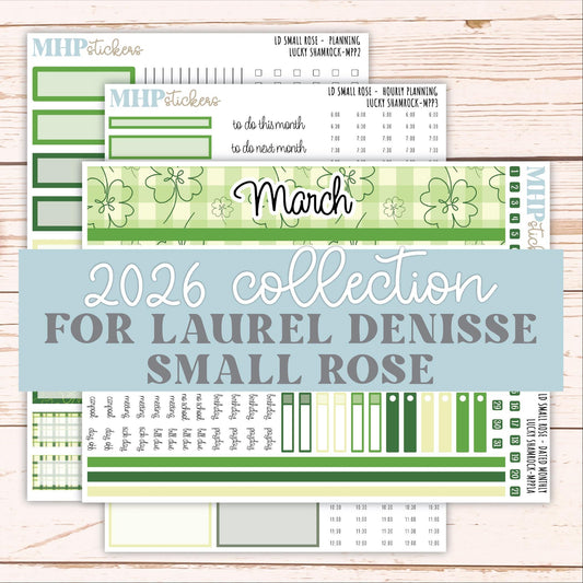 MARCH 2026 Stickers for The Small Rose Laurel Denise Planner (Formerly Mini Project Planner) "Luckly Shamrock" || MPP