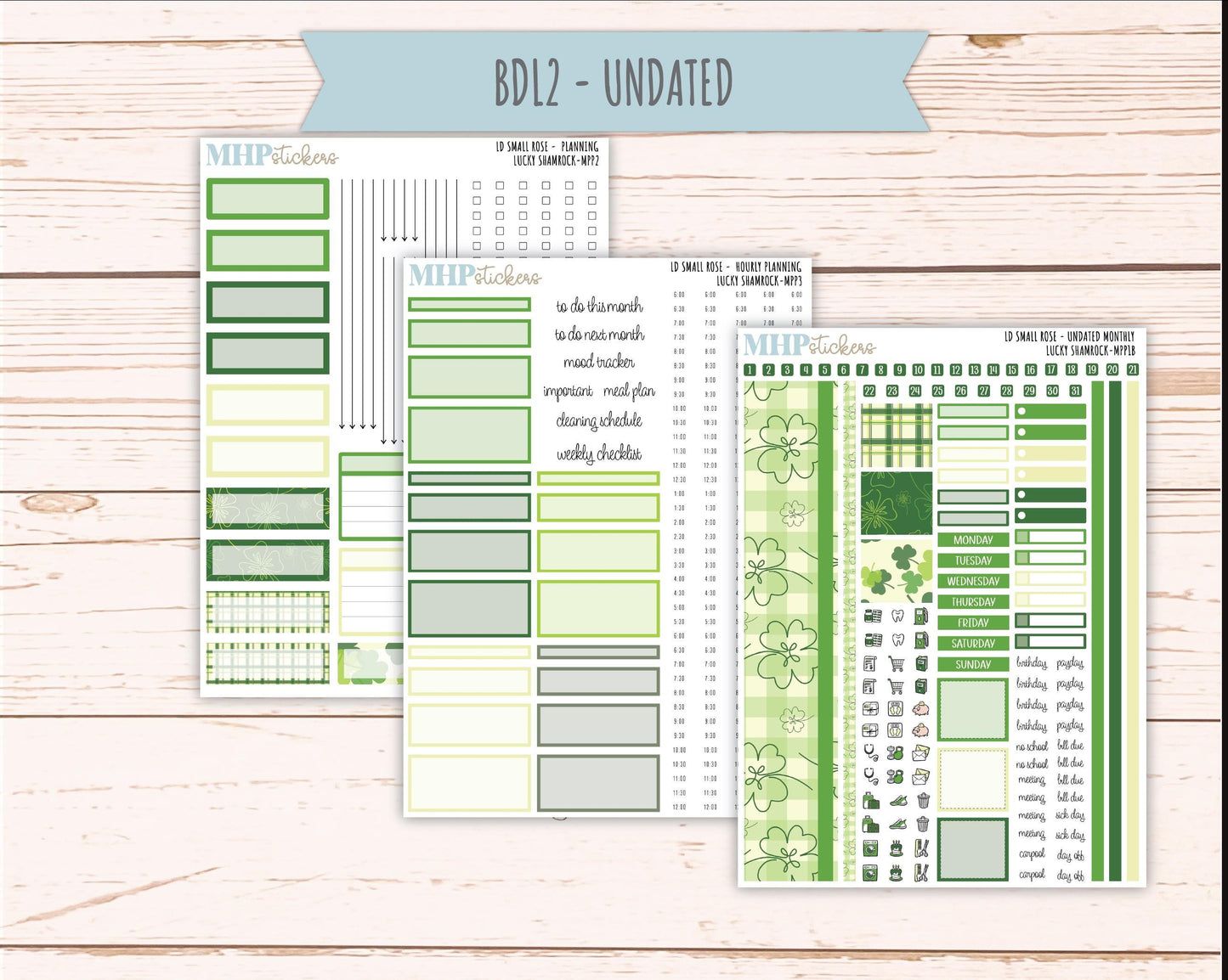 MARCH 2026 Stickers for The Small Rose Laurel Denise Planner (Formerly Mini Project Planner) "Luckly Shamrock" || MPP