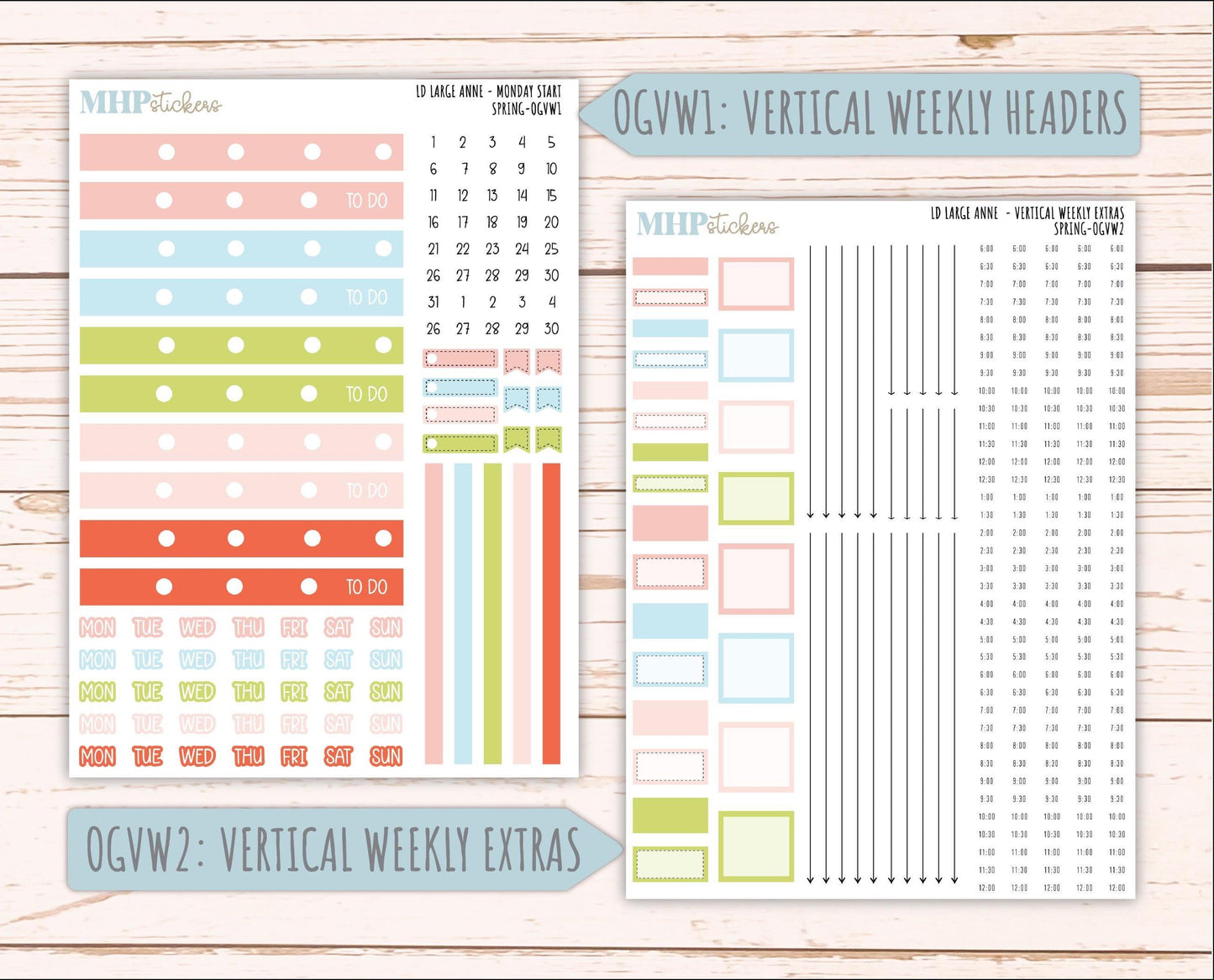 MARCH 2026 Stickers for Large Nancy & Anne Planners (Formerly Original Size). For Laurel Denise Planners. "Spring" || OG