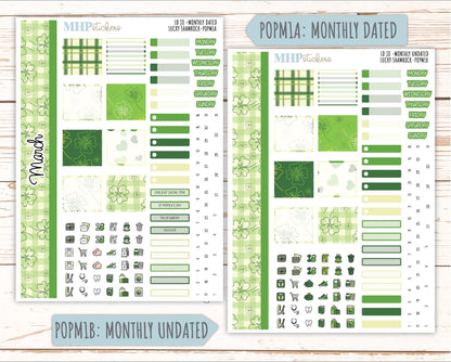 MARCH 2026 Stickers for The Jo, Laurel Denise Planner (Formerly Pop-Up Planner) "Lucky Shamrock" || POP
