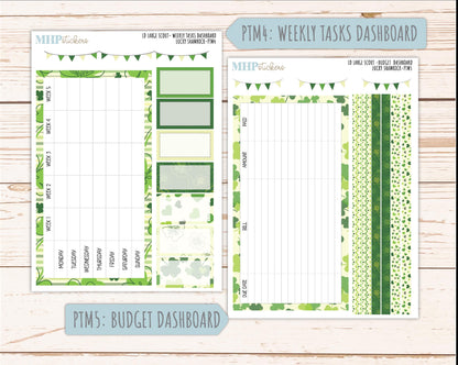 MARCH 2026 Stickers for the Large Scout Planner (formerly Portrait Planner). For Laurel Denise Planners "Lucky Shamrock" ||PT