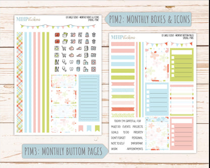 MARCH 2026 Stickers for the Large Scout Planner (formerly Portrait Planner). For Laurel Denise Planners "Spring" ||PT