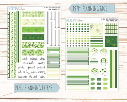 MARCH 2026 Stickers for the Large Rose Planner (Formerly Project Planner). Laurel Denise. "Lucky Shamrock" || PP